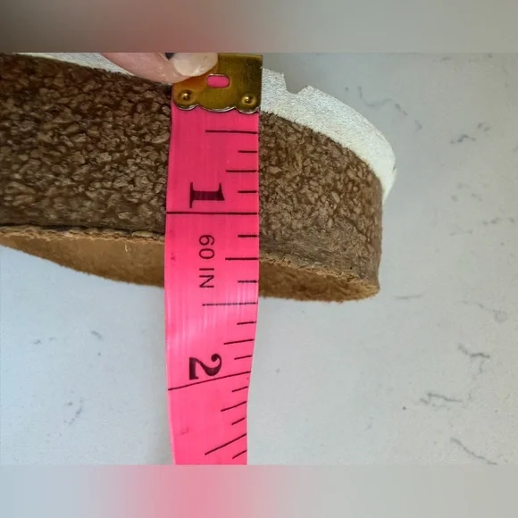 Birkenstock Cream/Gold Snakeskin Print Madrid Slide Sandals Women’s 6.5 - Picture 2 of 9